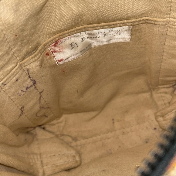 80s 90s Bonnie Reilly Golfing tapestry shoulder bag with pocket - Picture 3 of 3